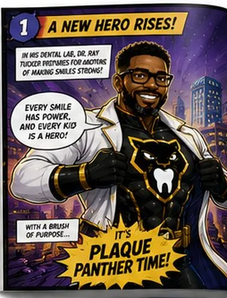 Comic panel: a new hero rises